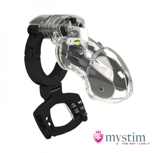 Mystim Pubic Enemy No 3 - with Ball Squeezer - Клетка для члена с электростимуляцией, 8.6х5.2 см