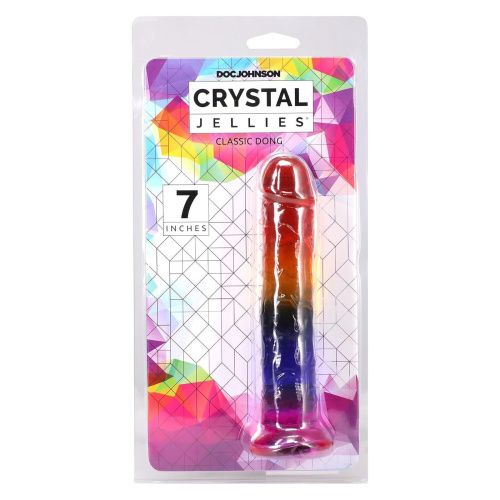 Дилдо Doc Johnson Crystal Jellies 7 Inch Сlassic Dong Rainbow, 17,8 см - купити в Україні | Секс шоп SEX-SHOP.ua