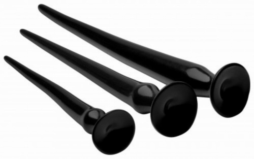 Hosed Slim Tapered Anal Hose Training Set - набор длинных анальных фаллоимитаторов, 3 шт (чёрный)
