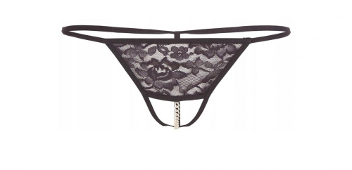 Cottelli Collection Mandy Mystery - гіпюрові стрінги з ланцюжком, L / XL (чорний) - купити в Києві, Україні