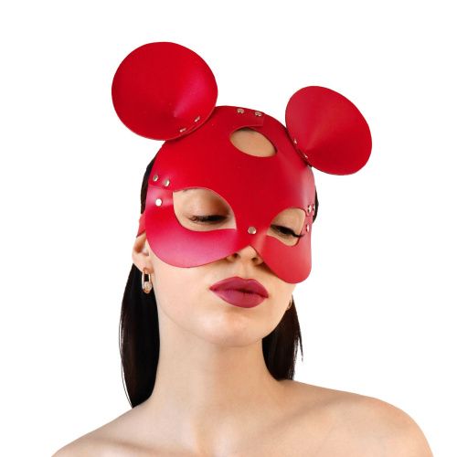 Кожаная маска мышки Art of Sex - Mouse Mask красная