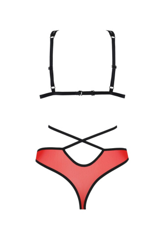 PEONIA SET Passion - Эротический комплект белья, S/M (красный)