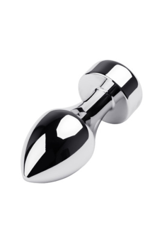 Silver anal plug TOYFA Metal - серебристая анальная пробка с кристалом, 8.2х3.8 см (прозрачный)