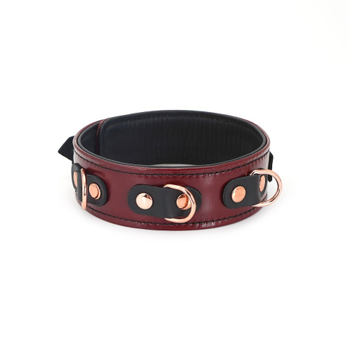 Шкіряний нашийник з повідцем Liebe Seele Wine Red Collar and Leash - купити в Україні | Секс шоп SEX-SHOP.ua
