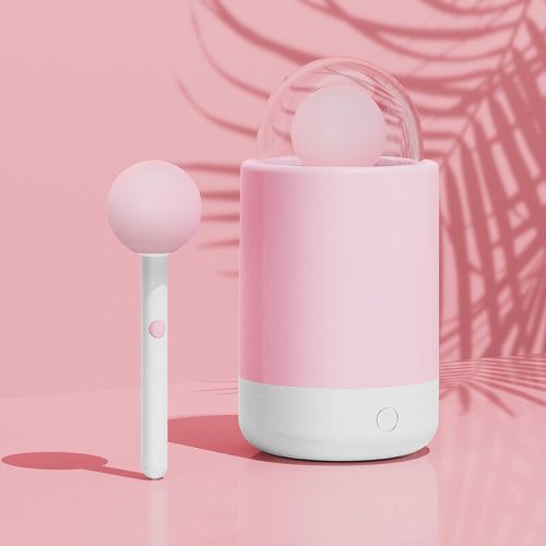 Вибратор-конфетка на палочке KISSTOY Pink Pop, зарядный кейс-ночник, 
