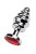 Toyfa Metal Silver anal plug - серебристая ребристая анальная пробка с кристаллом, 8х3.5 см (красный) Toyfa Metal Silver anal plug - серебристая ребристая анальная пробка с кристаллом, 8х3.5 см (красный)