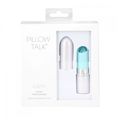 Pillow Talk - Lusty Luxurious Flickering Massager - Вібратор у вигляді губної помади (блакитний) - купити в Києві, Україні