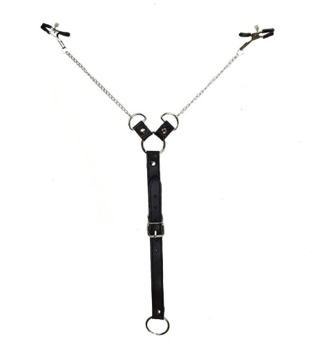 Art of Sex - Nipple Clamps for Men - Зажимы для сосков с фиксацией на мошонке