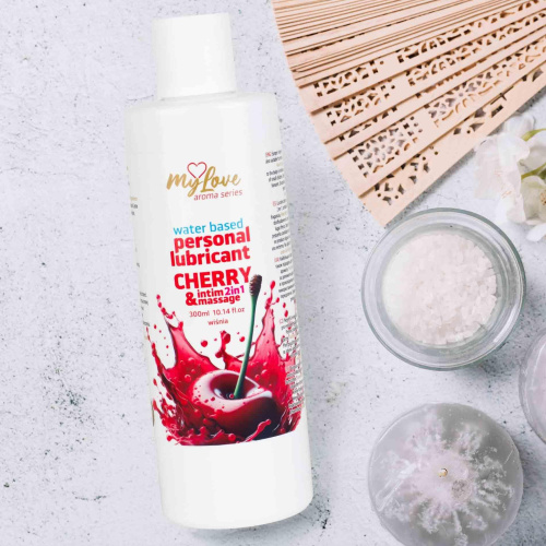 2в1 лубрикант и массажный гель - MyLove Aroma Series Intim&Massage Cherry, 300 мл