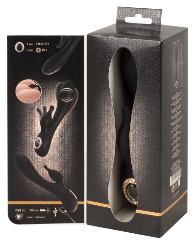 Cleapatra Rabbit Vibrator - Изысканный вибратор, 19.7х3.7 см (чёрный)