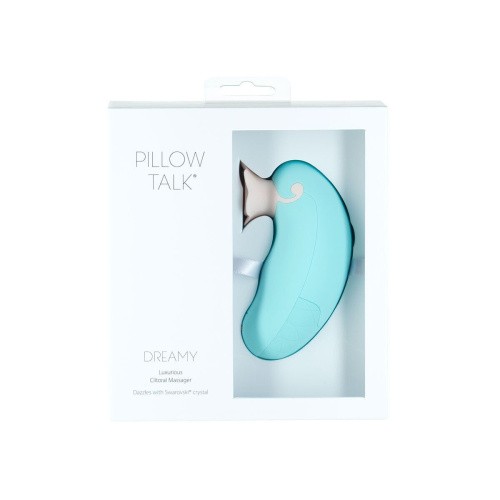 Pillow Talk - Dreamy - Роскошный вакуумный клиторальный стимулятор с кристаллом Swarovski, 19.8х3.8 см (голубой)