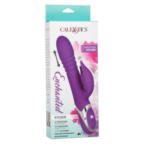CalExotics Enchanted Kisser - вибратор кролик с толчковыми движениями и вращением, 12.8х3.8 см