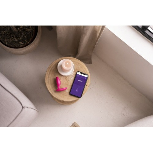 We-Vibe Ditto+ Cosmic Pink + Лубрикант 50 мл - Анальный смарт-вибратор, 8,8 см (розовый)