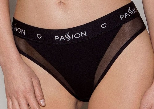 Passion PS002 Panties - Трусики с прозрачной вставкой, S (чёрные)