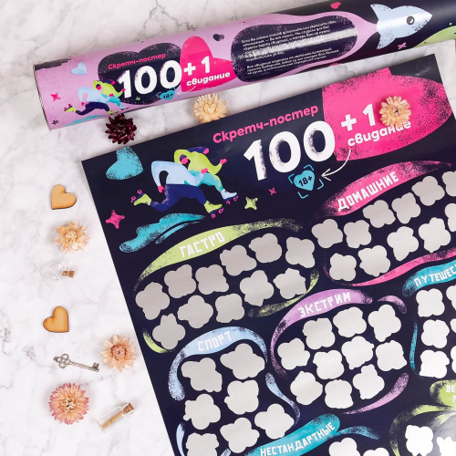 FunGamesShop - 100+1 свидание - Скретч постер