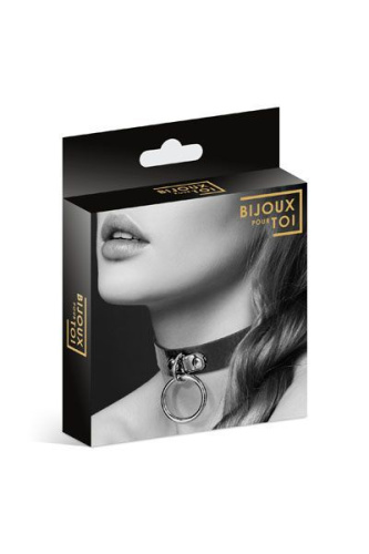 Bijoux Pour Toi Fetish Black - чокер с кольцом для поводка (чёрный)