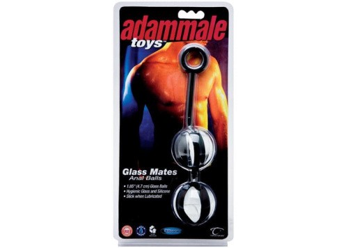 Topco Sales Adam Male Toys™ Glass Mates Anal Balls - Стеклянные анальные шарики, 10.8х4.7 см