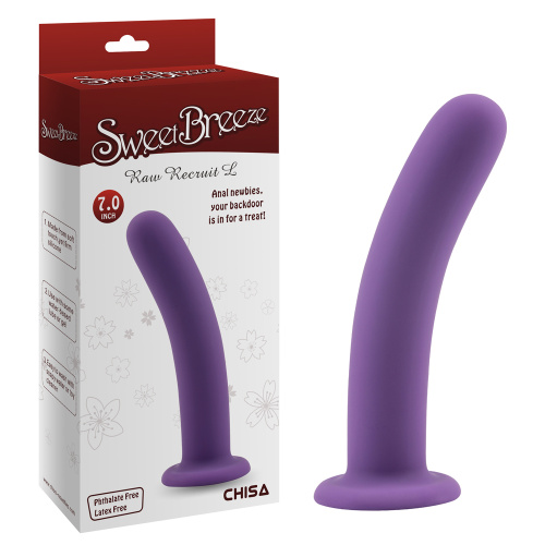 Sweet Breeze Raw Recruit L фаллоимитатор для точки G, страпона и анального секса, 17.8х3.5 см (фиолетовый)