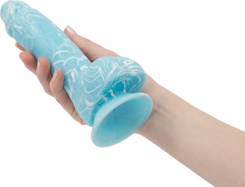 Addiction - Luke - 7.5" - Blue - cветящийся в темноте фаллоимитатор,19х3.8 см (голубой)