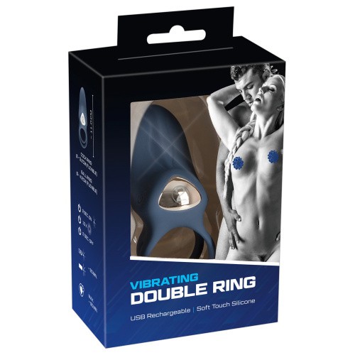 You2Toys Vibrating double двойное эрекционное виброкольцо для пениса и мошонки, 3.2 и 4.2 см