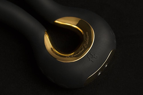 Gvibe Mini Gold - Эксклюзивный вибромассажер с 24К золотом. Лимитированный выпуск!, 10,5х2 см (черный)