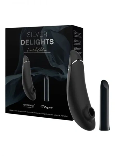 Womanizer Premium + We-Vibe Tango Silver Delights + Лубрикант 50 мл - Набор лакшери-игрушек