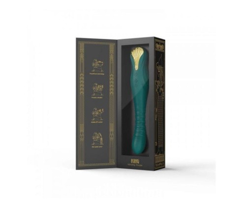 Zalo King Thruster - Премиальный вибратор с функцией имитации фрикций, 30.2х4 см (изумрудный)