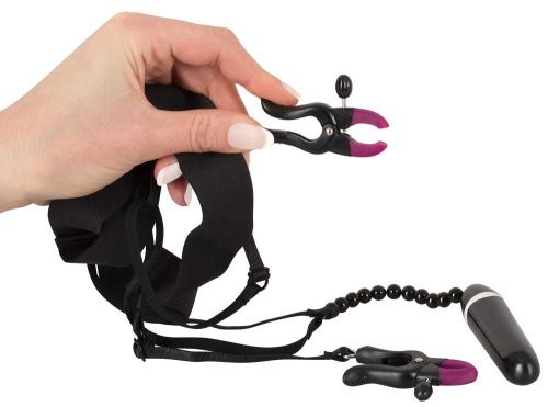 Зажимы для половых губ с вибропулей Bad Kitty Spreader String