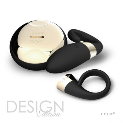Lelo Oden 2 Design Edition - ерекційне віброкільце + стимулятор клітора, 6х2 см (чорний) - купити в Києві, Україні