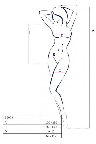 Бодистокинг с имитацией корсетной шнуровки Passion BS094, One Size