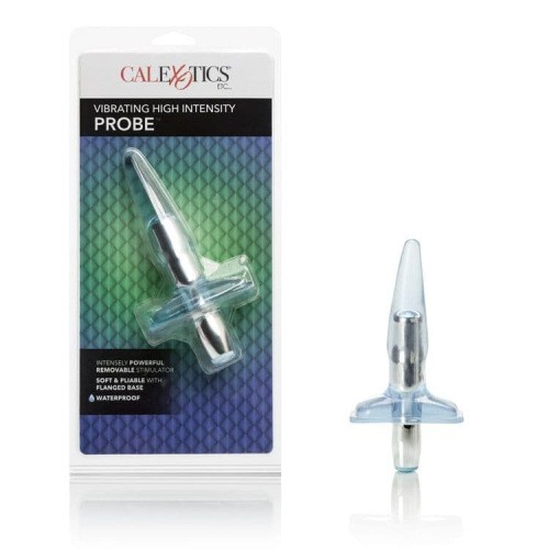 CalExotic High Intensity Probe - Анальная пробка с вибрацией, 9,5х2,5 см (голубой)