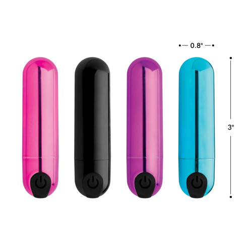 BANG! 10X Vibrating Metallic Bullet - Перезаряжаемая вибропуля, 7,6 см (фиолетовый)