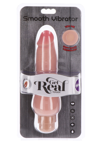 Get Real Dual Density Smooth Vibrator - Реалистичный вибратор, 22.5х4.3 см (телесный)