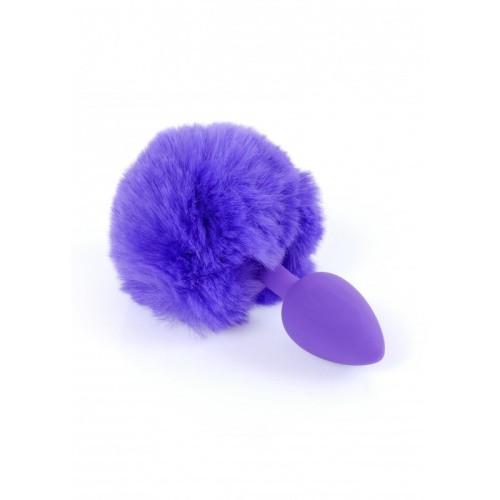 Jewellery Silicon PLUG Bunny Tail Purple - Анальна пробка з хвостом, 6,5х2,7 см (фіолетовий) - купити в Києві, Україні