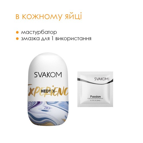 Svakom Hedy X Experience Опыт - набор из 5 мастурбаторов яиц (голубой)