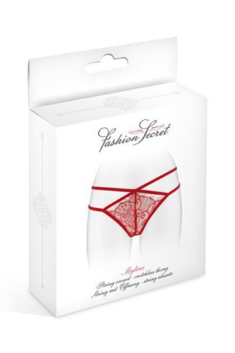 Fashion Secret Mylene Red - трусики-стринги с двойной линией бедра, S-L (красные)