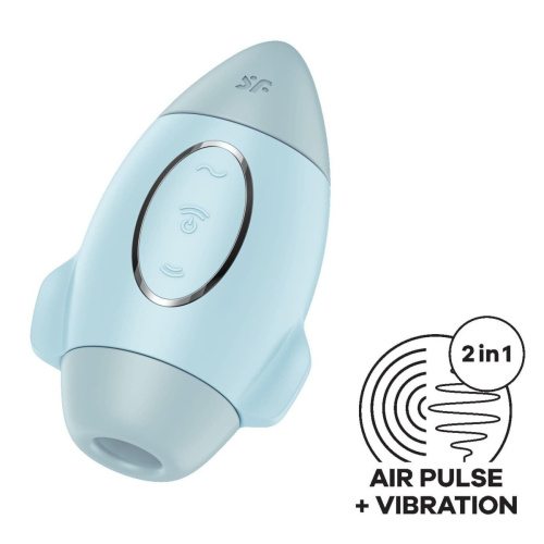 Satisfyer Mission Control - Вакуумный стимулятор, 10 см (голубой)