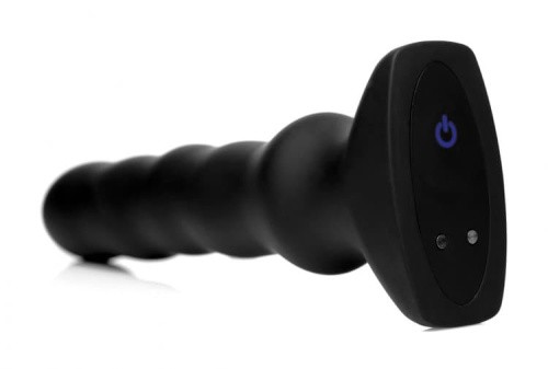 Thunderplugs Silicone Vibrating & Squirming Plug with Remote Control - вибратор с функцией волн, 16.5х4.5 см Черный