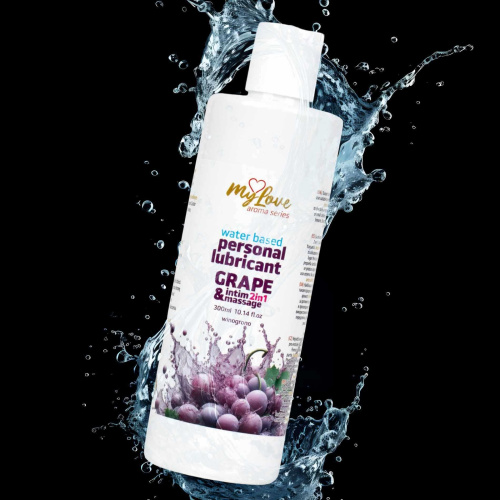 2в1 лубрикант и массажный гель - MyLove Aroma Series Intim&Massage Grape, 300 мл