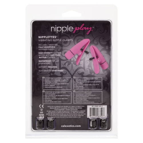 CalExotics Nipplettes - Виброзажимы для сосков, 7х2 см (розовый)