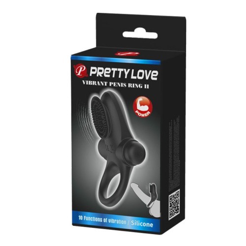 Pretty Love Vibrant Penis Ring II Black - віброкільце, 8.6х3 см (чорний) - купити в Києві, Україні