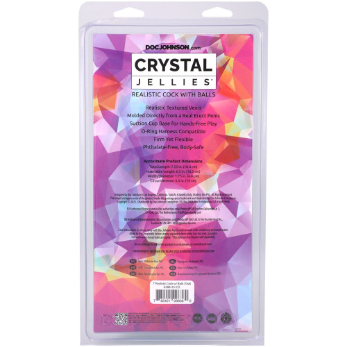 Реалистичный фаллоимитатор Doc Johnson Crystal Jellies - 7 Inch, 18.4 см