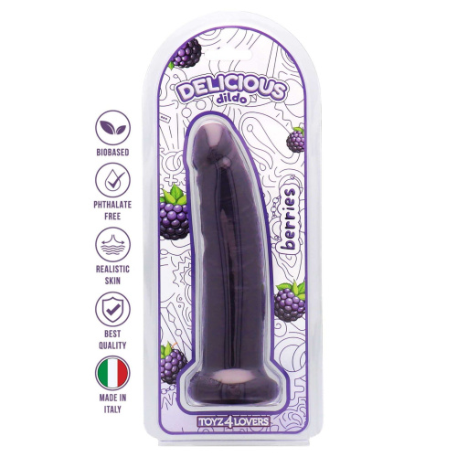 Фаллоимитатор с ароматом ежевики Toyz4lovers Delicious Dildo Berries. 19,5 см