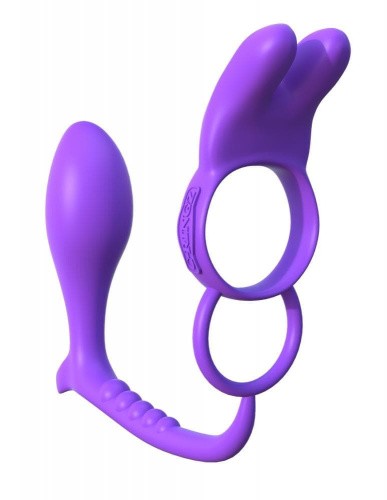Pipedream Ass-Gasm Vibrating Rabbit - виброкольцо с анальным стимулятором, (фиолетовый)