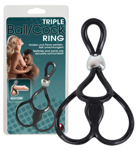 Triple Ball and Cock Ring - Эрекционная петля
