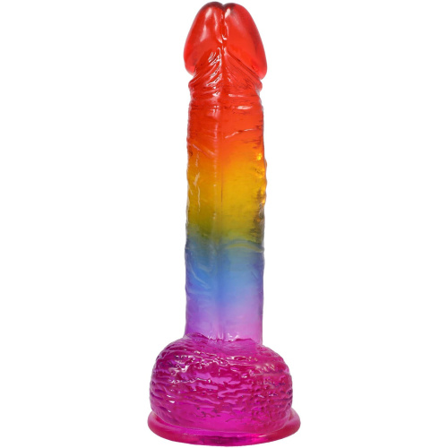 Фаллоимитатор Doc Johnson Crystal Jellies Rainbow 8.5 Inch, 21,6 см