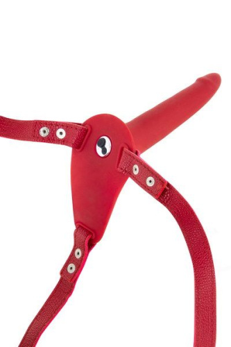 Страпон на ремне с вибрацией Fetish Tentation Vibrating Strap-On, 15 см