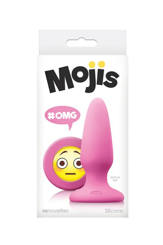 NS Novelties Mojis Plug #OMG Medium - средняя анальная пробка, 10,5х3,2 см (розовый)