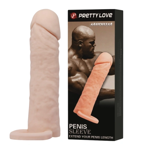 Насадка на член Pretty Love Penis Sleeve Medium Flesh, +4 см (телесный)