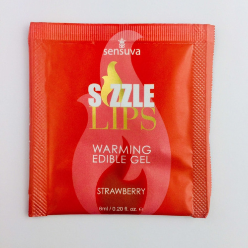 Sensuva - Sizzle Lips Strawberry - Пробник массажного геля, 6 мл.